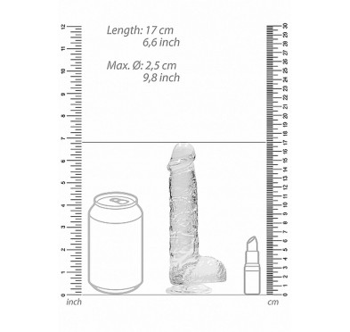 Mały przezroczysty penis dildo z przyssawką 17 cm